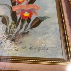 カトレアの絵　額付きの画像