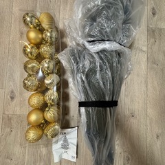 クリスマスツリー170センチオーナメント付きの画像