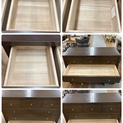 S144 ⭐ 4段チェスト ローチェスト タンス 箪笥 ブラウン 幅117cm USEDの画像