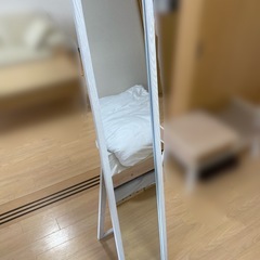 【11/15までの引き渡しで半額💖】全身鏡　ミラー　ホワイト　おしゃれの画像