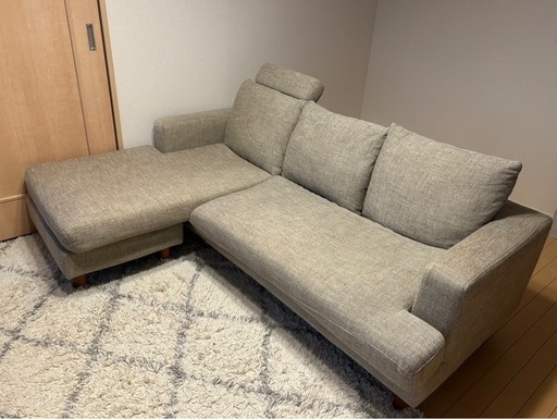 3人掛けソファ　グレージュ