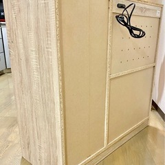 受け渡し決定済⭐︎ほぼ新品　食器棚 幅90cm 一人暮らし ロータイプ レンジ台 おしゃれ コンセント 2口の画像