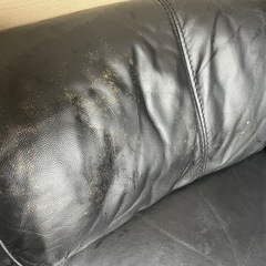 レザーソファとオットマン　の画像
