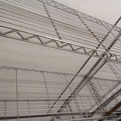 リユースのサカイ栃木店★ジモティ割あり★  ラック シルバー W91×D41×H153 クリーニング済み TC11427の画像