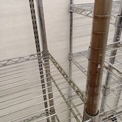 リユースのサカイ栃木店★ジモティ割あり★  ラック シルバー W91×D41×H153 クリーニング済み TC11427の画像