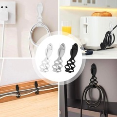 コードオーガナイザー コードホルダー巻き取り 配線コード フック 6本入りの画像