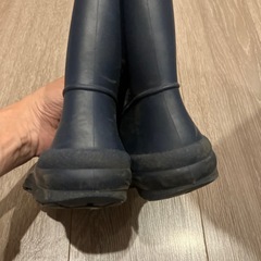 キッズ レインブーツ 18cm ネイビー 紺の画像