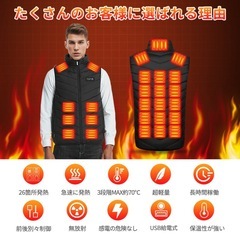 【新品】電熱ベスト 40000mAhバッテリー付き MAX約70℃の画像