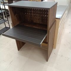 リユースのサカイ栃木店★ジモティ割あり★  レンジ台 ダークブラウン W82.5×D45×H115.5 クリーニング済み TC11434の画像