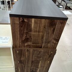 リユースのサカイ栃木店★ジモティ割あり★  レンジ台 ダークブラウン W82.5×D45×H115.5 クリーニング済み TC11434の画像