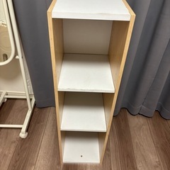 細い棚　ホワイト×ナチュラルの画像