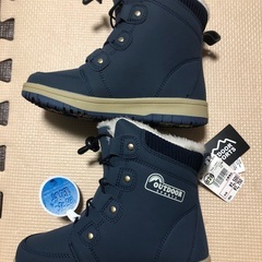 キッズ　冬靴　スノトレ　19cm 紺色の画像