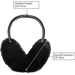 ❣️ふわふわ❣️可愛い　折りたたみ式ファー耳当て　イヤーマフ ブラックの画像