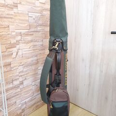 RIVER COURSE (リバーコース) キャディバッグ ハーフタイプ 練習場用 ゴルフバッグ グリーン 2分割 重量1.7kg◆買取帝国 朝霞店の画像