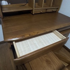 天然木 学習机セット（椅子・ワゴン・上棚付き）／甲府市引き取りの画像
