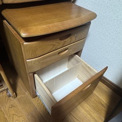 天然木 学習机セット（椅子・ワゴン・上棚付き）／甲府市引き取りの画像