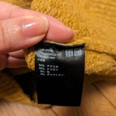マスタードカラー 長袖ニットセーター XSの画像