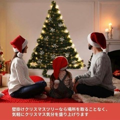 壁掛け クリスマスツリー LEDライト付き 約150cm 雪の結晶の画像