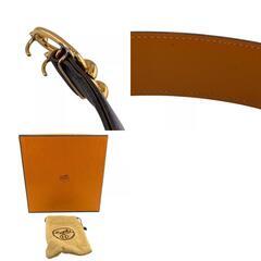 エルメス HERMES ベルト シェーヌダンクル 1982 ブラックの画像