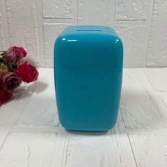 ミニ冷蔵庫型ペンホルダー　貯金箱 ブルー　鉛筆立ての画像