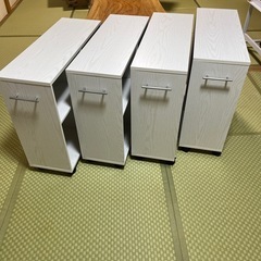 カラーボックスホワイト木目調4個セットの画像