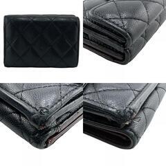 シャネル CHANEL 三つ折り財布 マトラッセ ゴールド金具 ブラウンの画像