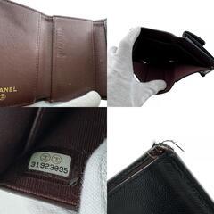 シャネル CHANEL 三つ折り財布 マトラッセ ゴールド金具 ブラウンの画像