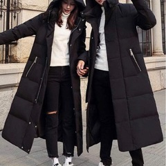 ダウンジャケット メンズ コート 秋冬 ロングコート 中綿ジャケット　M 黒の画像