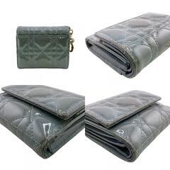 ディオール Dior 二つ折り財布 カナージュ ロータスウォレット ブルーの画像