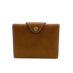 エルメス HERMES カードケース イリアード ヴァッシュ ゴールド シルバー金具 W ブラウンの画像