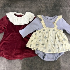 春秋冬　ベビーロンパース　ワンピース  70サイズ　5点セットの画像