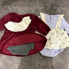 春秋冬　ベビーロンパース　ワンピース  70サイズ　5点セットの画像