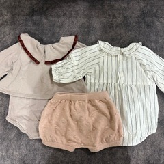 春秋冬　ベビーロンパース　ワンピース  70サイズ　5点セットの画像