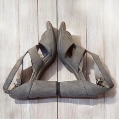 ECCO エコー オープントゥサンダル スエード アンクルストラップ 22cmの画像