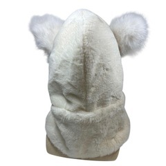 ❣️かわいい❣️キツネ耳　モコモコ　保温 ヘッドキャップ　マフラー一体の画像