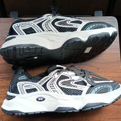 新品 24.5cm レディース スニーカー ブラック ホワイト 厚底 シューズ  識別番号:【N482-S】の画像