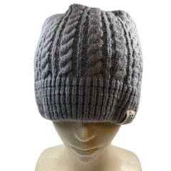 ニット バケットハット　グレー　男女兼用の画像