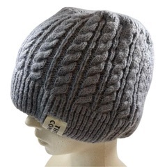 ニット バケットハット　グレー　男女兼用の画像