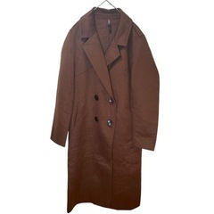 ロングコート レディース 冬 チェスターコート ウール M ブラウンの画像