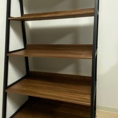 [山善] 棚 ラック 木製 頑丈(全体耐荷重70㎏) 5段 幅85.5×奥行51.5×高さ158.5㎝ おしゃれ シェルフ 組立品 ブライトブラウン MRS-16905(BBR/SBK)の画像