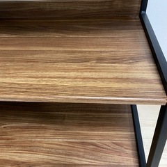 [山善] 棚 ラック 木製 頑丈(全体耐荷重70㎏) 5段 幅85.5×奥行51.5×高さ158.5㎝ おしゃれ シェルフ 組立品 ブライトブラウン MRS-16905(BBR/SBK)の画像