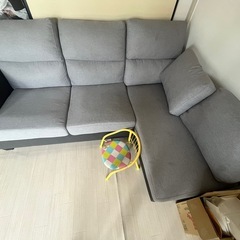 L字 灰色ソファの画像