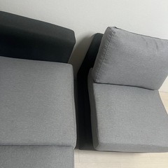 L字 灰色ソファの画像