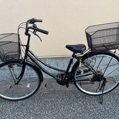 26インチ 自転車 (前後カゴ・6段変速付き) オマケ多数ありの画像