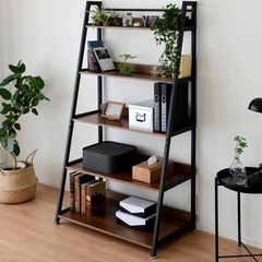 [山善] 棚 ラック 木製 頑丈(全体耐荷重70㎏) 5段 幅85.5×奥行51.5×高さ158.5㎝ おしゃれ シェルフ 組立品 ブライトブラウン MRS-16905(BBR/SBK)の画像