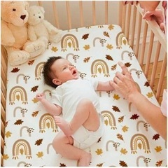 コットカバー 2枚セット 四隅ゴム 通気性 伸縮性 フィット感 簡易ベッドカバーの画像