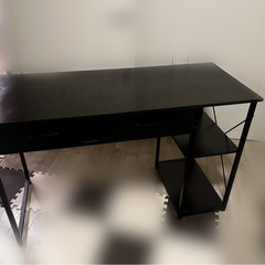 幅120 パソコンデスク ゲーミングデスク 引き出し2杯 モニター台付きの画像