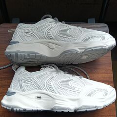 新品 25.5cm メンズ スニーカー ホワイト 厚底 シューズ 普段着 識別番号:【N487-S】の画像