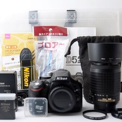 超美品！Nikon D5200★S数約650回★スマホ転送★望遠レンズ  1ヶ月動作補償あり！ 安心のゆうパック代引き発送！ 送料、代引き手数料無料！の画像