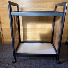 キッチンワゴン ウッドラタン調の画像